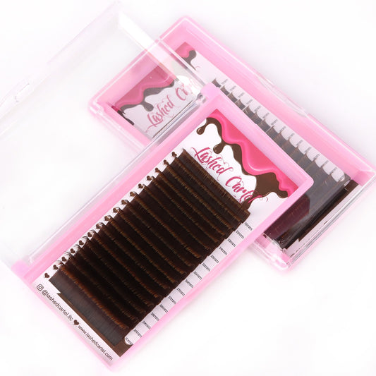 Classic Brown Flat EyeLash Extensions Mix Trays