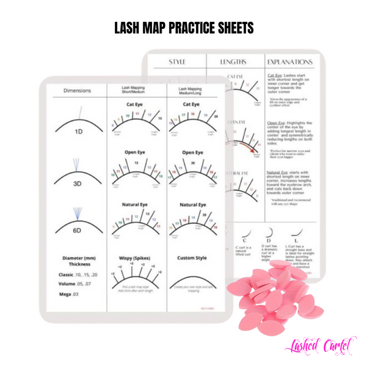 Eye Lash Map Practice Sheets